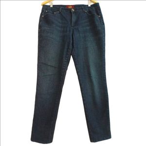 One5One Dark Wash Tapered Classic Blue Women's Jeans Sz 12